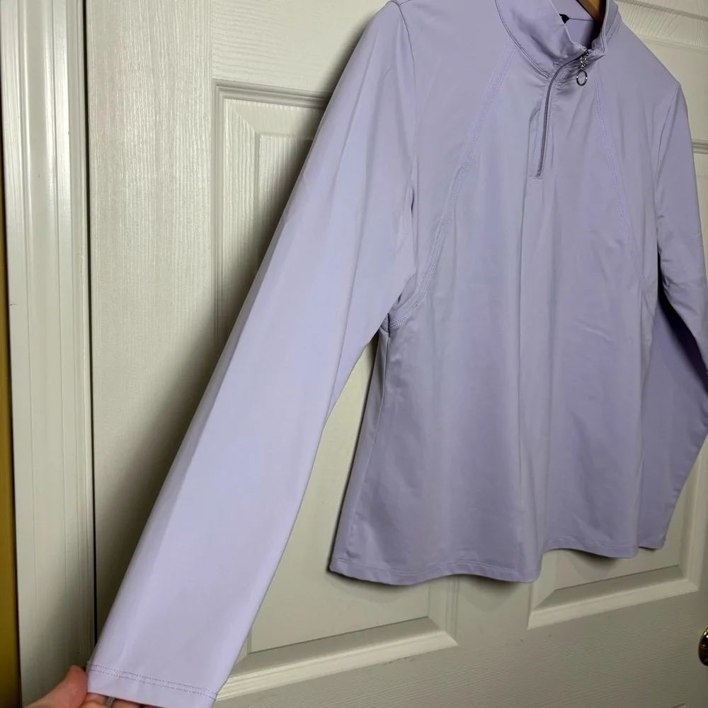 Cegolfs Golf Top Shirt Women Medium Long Sleeve Lilac Quarter Zip Pickleball NEW